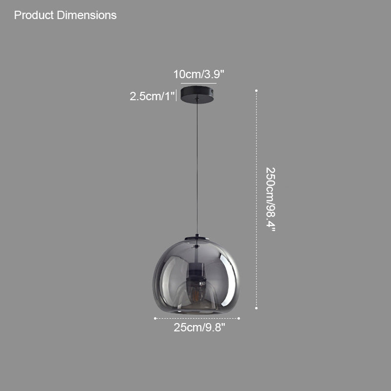 WOMO Pendelleuchte aus geblasenem Rauchglas/Bernsteinglas-WM2108