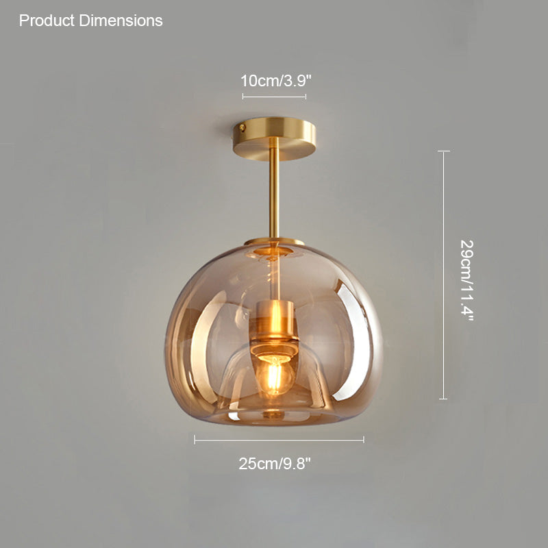 Suspension WOMO en verre soufflé fumé/verre ambré-WM2108
