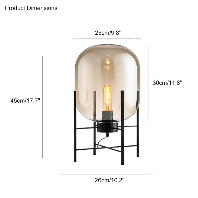 WOMO Floor Lamp with Smoked Glass Lantern-WM7015