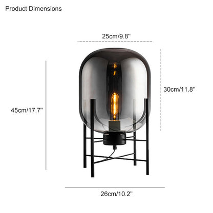 WOMO Smoked Glass Lantern Table Lamp-WM8012
