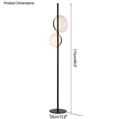WOMO 2-bulb Semi-Globe Floor Lamp-WM7026