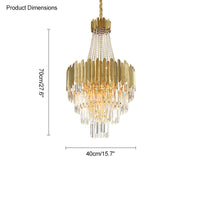 WOMO Gold Crystal Tiered Chandelier - WM2207