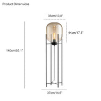 WOMO Stehlampe mit Rauchglaslaterne-WM7015