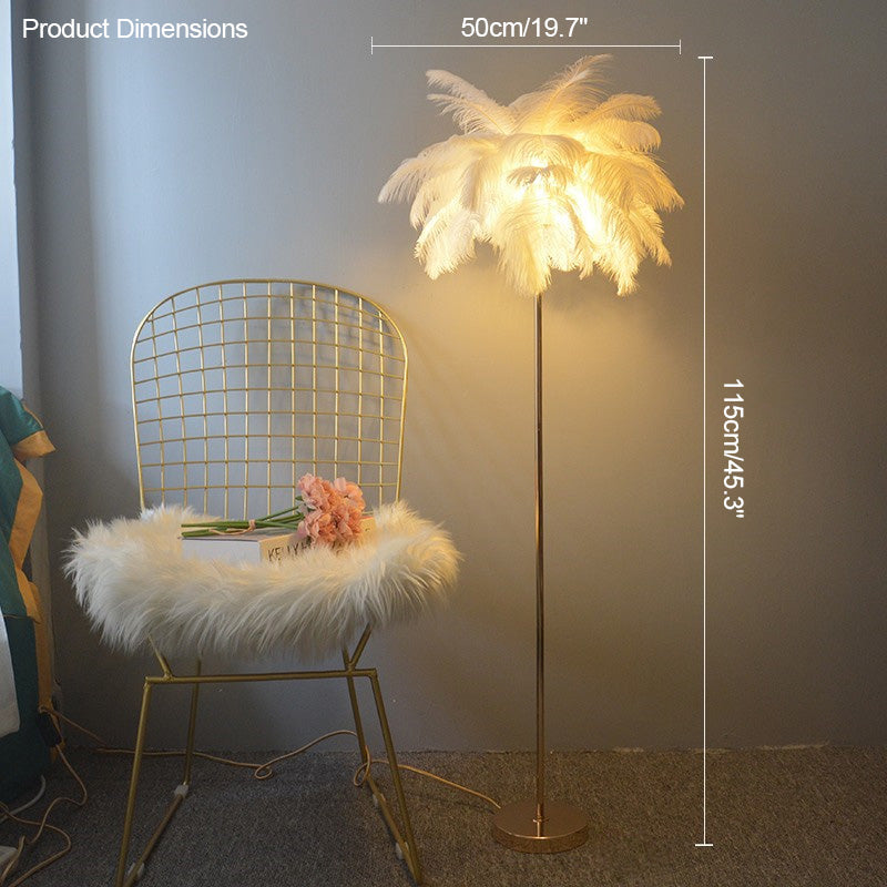 WOMO Federpalmen-Stehlampe mit Tablett-WM7052