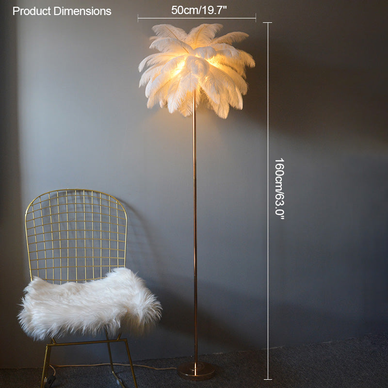 WOMO Federpalmen-Stehlampe mit Tablett-WM7052