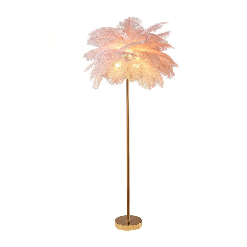 WOMO Federpalmen-Stehlampe mit Tablett-WM7052