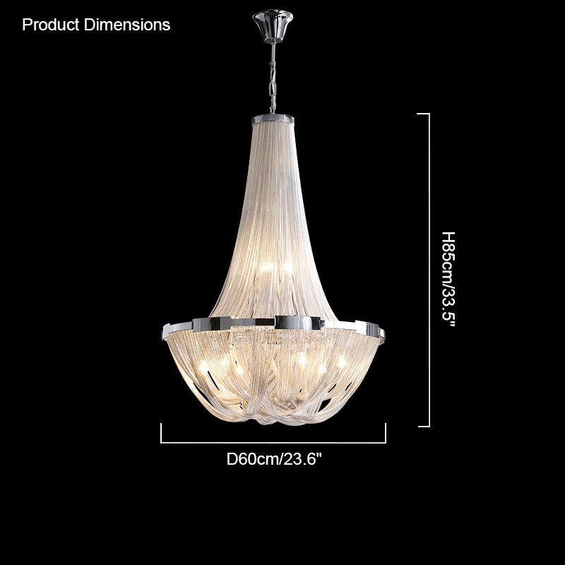 WOMO Tassel Silver Empire Chandelier-WM2096