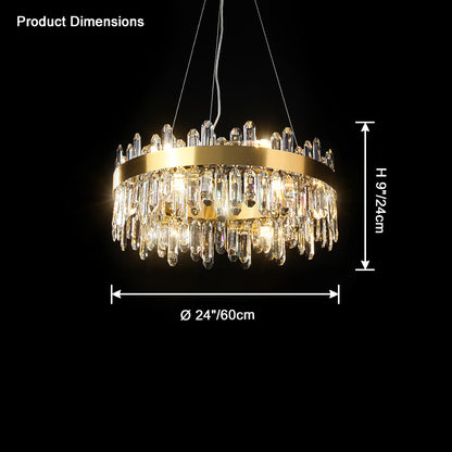 WOMO Gold Crystal Round Chandelier-WM2339a