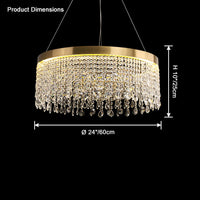 WOMO Round Gold Chandelier with Crystals - WM2362