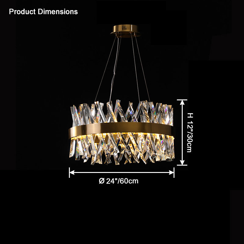 WOMO Gold Kristall Prisma Runde Kronleuchter – WM2359