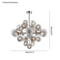 Lustre WOMO en verre fumé avec motif à bulles - WM2198