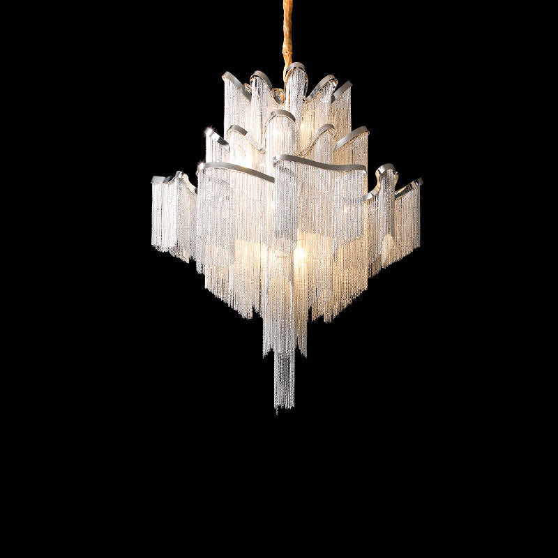 WOMO Fringe Tiered Chandelier-WM2079