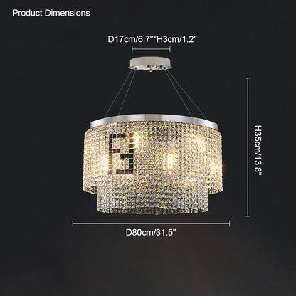 WOMO 2 Tier Round Crystal Chandelier-WM2071a