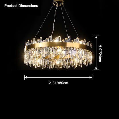 WOMO Gold Crystal Round Chandelier-WM2339a
