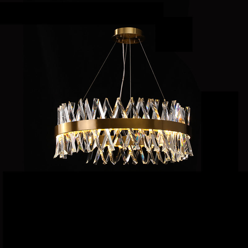 WOMO Gold Kristall Prisma Runde Kronleuchter – WM2359