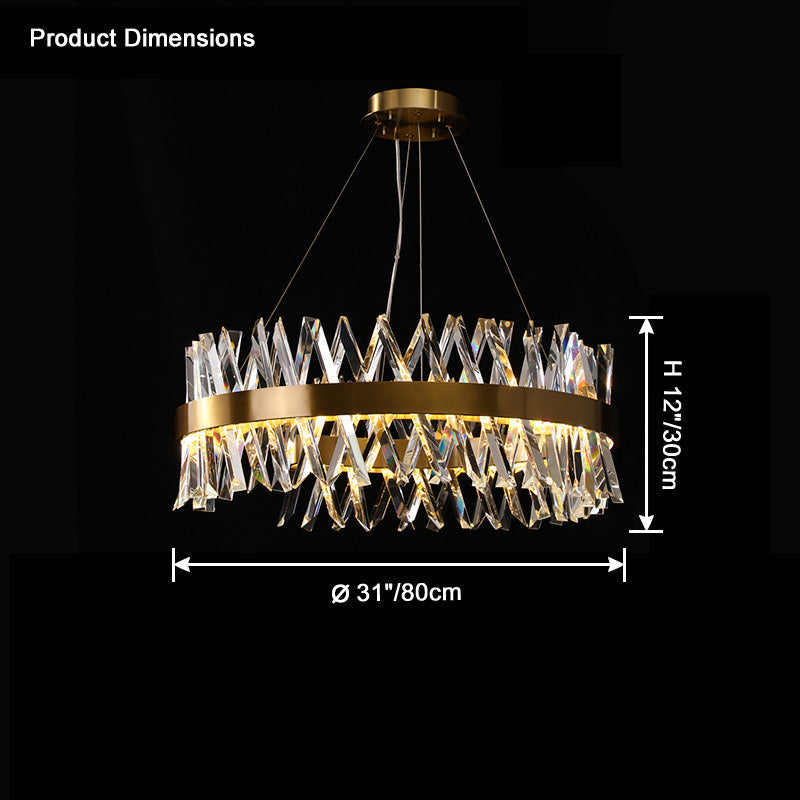 WOMO Gold Kristall Prisma Runde Kronleuchter – WM2359
