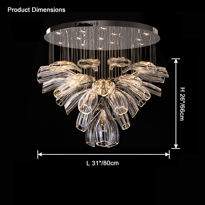 WOMO Flower Glass Foyer Chandelier – WM2341