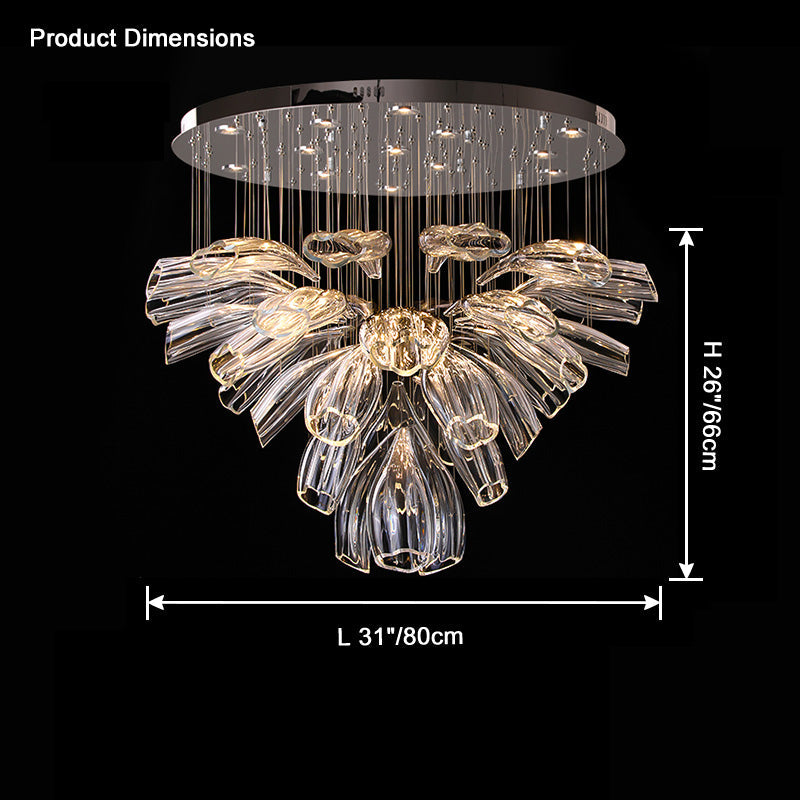 WOMO Blumen Glas Foyer Kronleuchter – WM2341