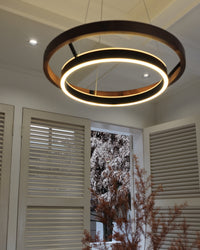 WOMO LED Chandelier Ring Dining Table Wood Country House Modern-WM2492