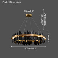 WOMO Iceberg Round Black Gold Chandelier-WM2183