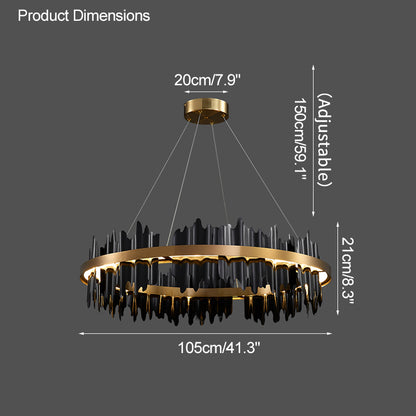 WOMO Iceberg Round Black Gold Chandelier-WM2183