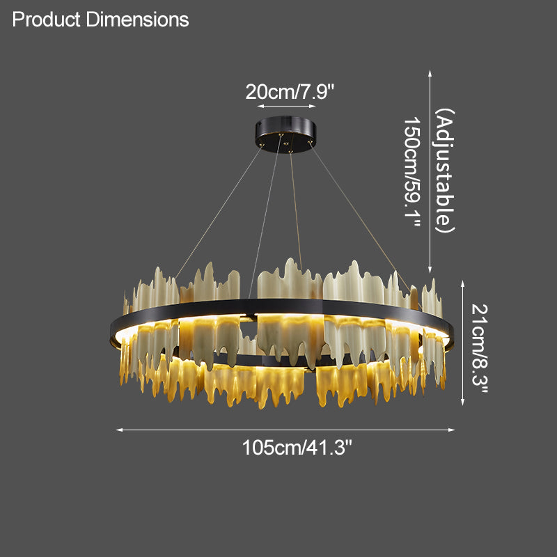 WOMO Iceberg Round Black Gold Chandelier-WM2183