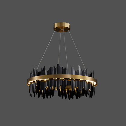 WOMO Iceberg Round Black Gold Chandelier-WM2183
