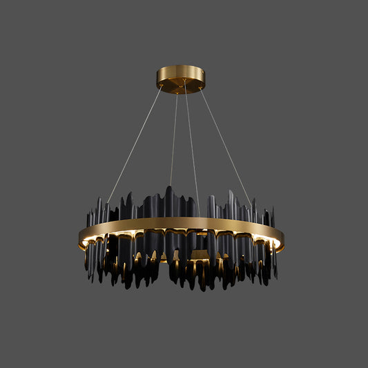 WOMO Iceberg Round Black Gold Chandelier-WM2183