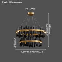 WOMO Iceberg Round Black Gold Chandelier-WM2183