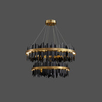 WOMO Iceberg Round Black Gold Chandelier-WM2183