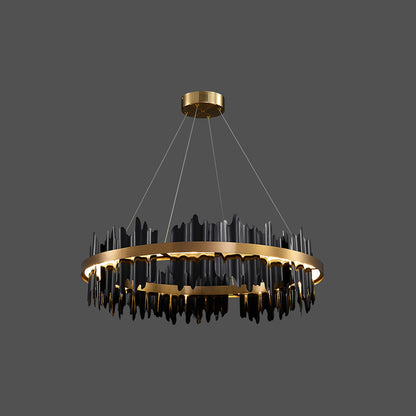 WOMO Iceberg Round Black Gold Chandelier-WM2183