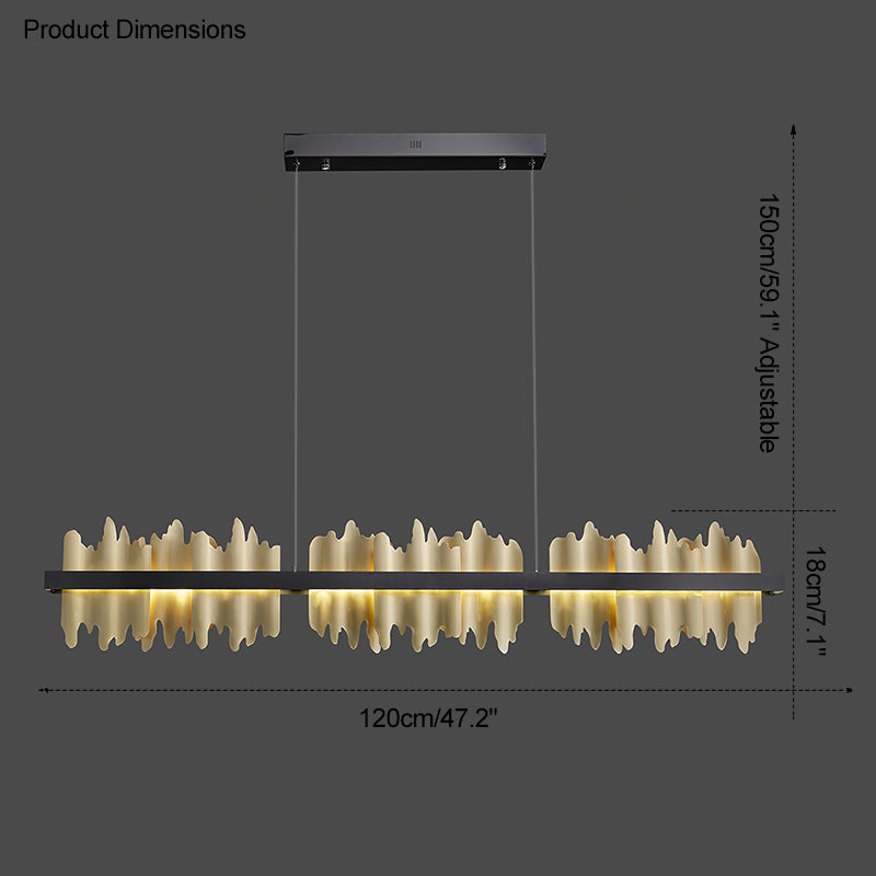 WOMO Iceberg Black Gold Linear Chandelier-WM2184