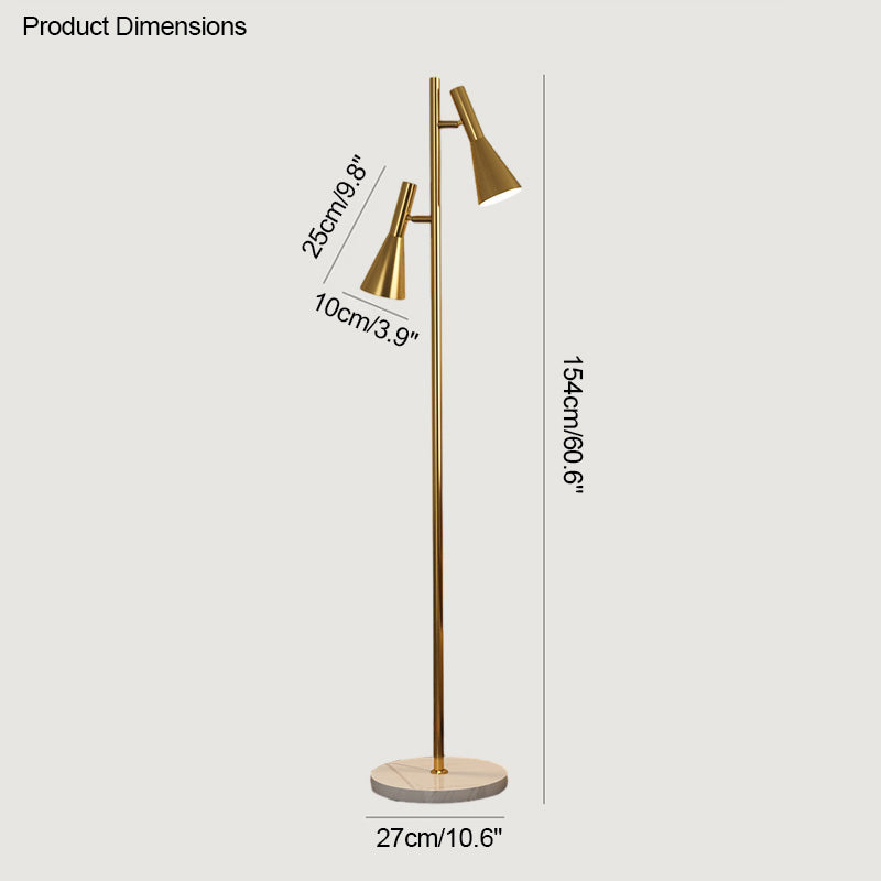 WOMO Floor Lamp with 2 Bulbs and Adjustable Stand - WM7067