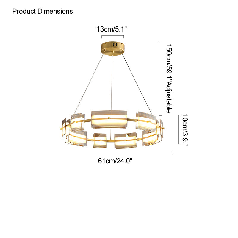 WOMO Modern Tiered Glass Chandelier-WM2220