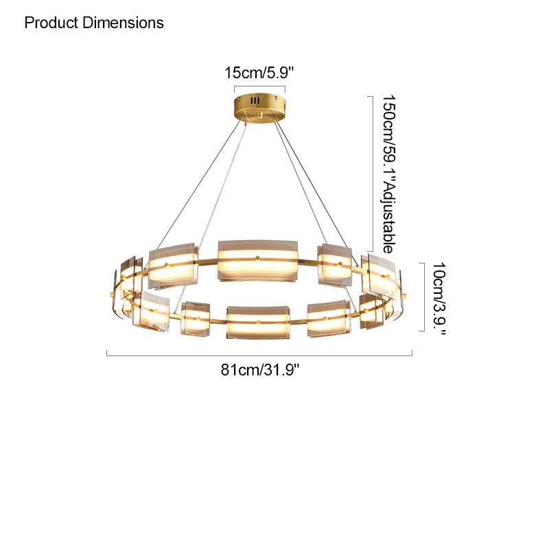 WOMO Modern Tiered Glass Chandelier-WM2220