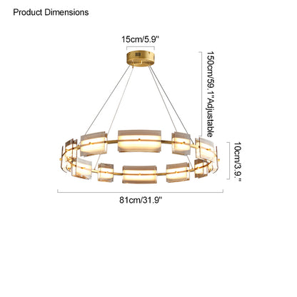 WOMO Modern Tiered Glass Chandelier-WM2220