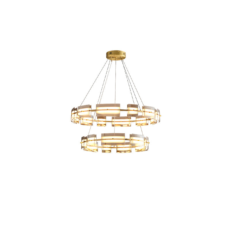WOMO Modern Tiered Glass Chandelier-WM2220