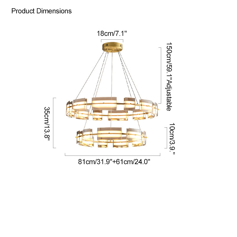WOMO Modern Tiered Glass Chandelier-WM2220