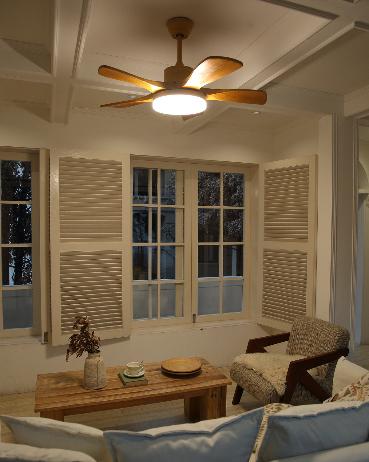 WOMO Scandi Wende-Deckenventilator mit Licht-WM5002