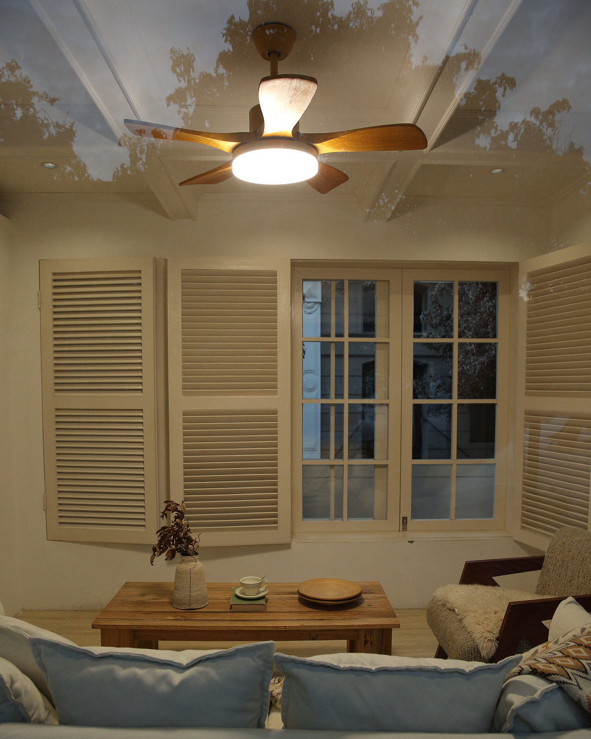 WOMO Scandi Wende-Deckenventilator mit Licht-WM5002