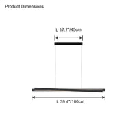 WOMO Linear Pendant Light in Black Ribbed Glass - WM2310