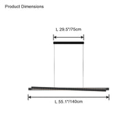 WOMO Linear Pendant Light in Black Ribbed Glass - WM2310