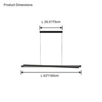 WOMO Linear Pendant Light in Black Ribbed Glass - WM2310
