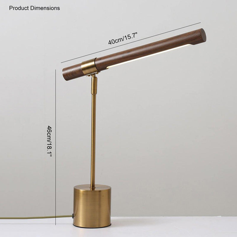 WOMO Table Lamp in Walnut Finish with Arm – WM8010