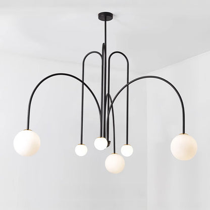 WOMO Glass Globe Arm Chandelier-WM2522