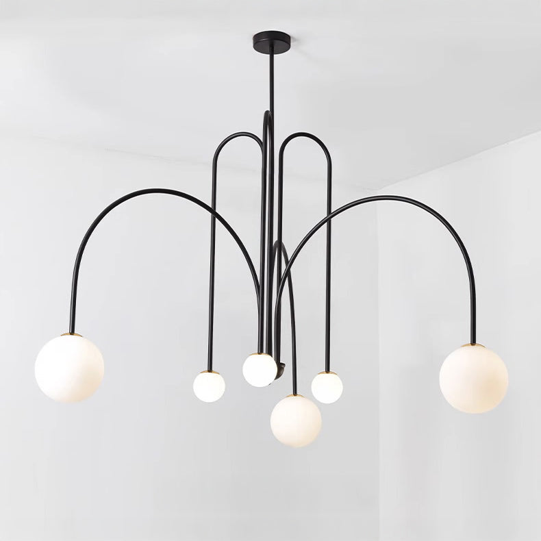 WOMO Mid Century Kronleuchter Glaskugeln im Wohnzimmer-WM2522