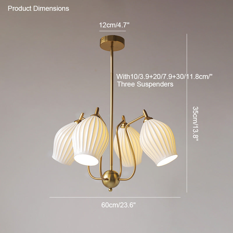WOMO Mid Century Modern Ceramic Arm Chandelier-WM2121