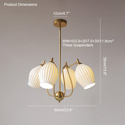 WOMO Mid Century Modern Ceramic Arm Chandelier-WM2121