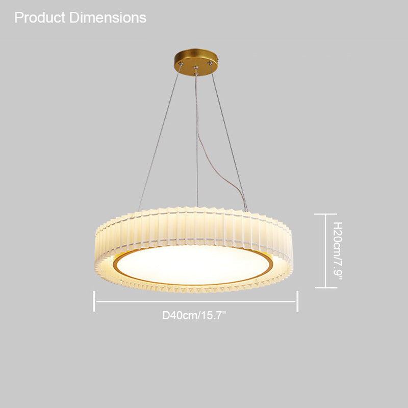WOMO Round Pleated Fabric Pendant Light-WM2050