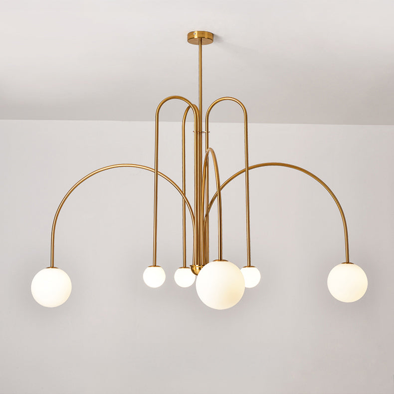 WOMO Mid Century Kronleuchter Glaskugeln im Wohnzimmer-WM2522